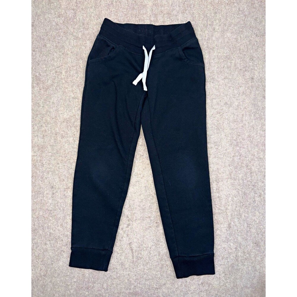 Cat & Jack Boys XS (4/5) Black Fleece Jogger Pants Drawstring Pockets